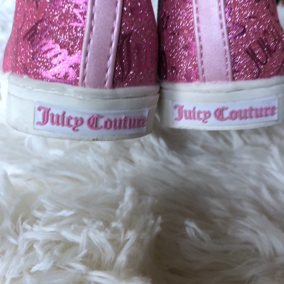 Juicy couture pink sparkle faux fur high tops Toddler size 8 - Picture 3 of 6